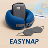 Poduszka podróżna EASY NAP duża niebieska + opaska na oczy