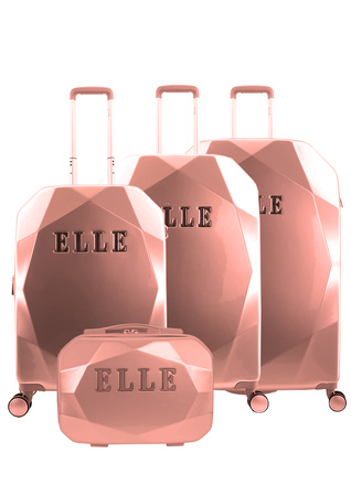 Walizka średnia ELLE Diamond różowa
