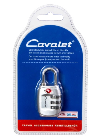 Kłódka CAVALET z zamkiem TSA, szara
