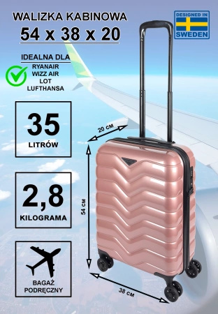 Walizka mała kabinowa Cavalet SMYGEHUK różowa