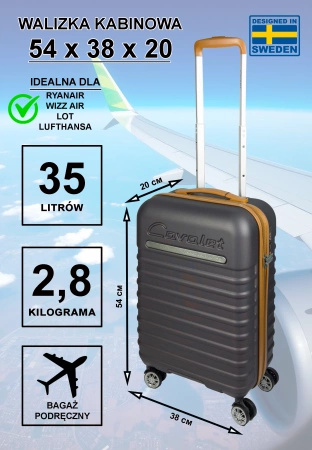 Walizka mała kabinowa Cavalet PASADENA antracyt