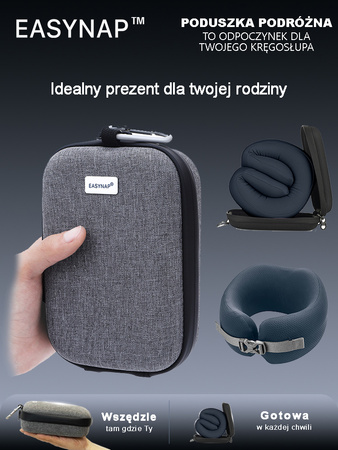 Poduszka podróżna EASY NAP duża granatowa