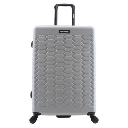 Duża walizka twarda Discovery Reptile srebrna 103 l