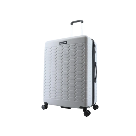 Duża walizka twarda Discovery Reptile srebrna 103 l