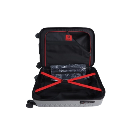 Mała walizka twarda Discovery Reptile srebrna 37 l