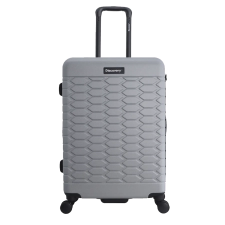 Średnia walizka twarda Discovery Reptile srebrna 62 l