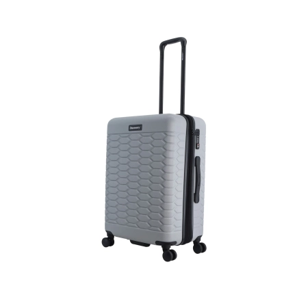 Średnia walizka twarda Discovery Reptile srebrna 62 l