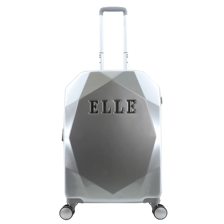 Mała walizka twarda Elle Diamond srebrna 41 l
