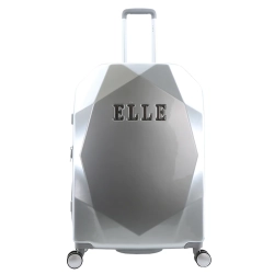 Średnia walizka twarda Elle Diamond srebrna 72 l