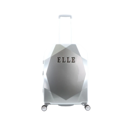 Średnia walizka Elle Diamond srebrna 72–83 l