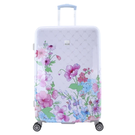 Duża walizka twarda Elle Flower biała 107 l