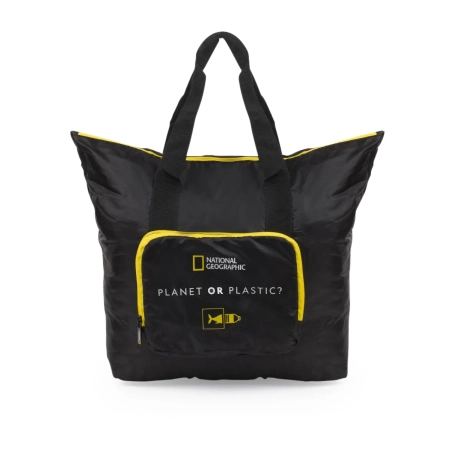 Torba zakupowa składana National Geographic Foldables czarna 14l